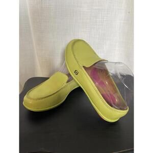 Born Leather Liam Model Slip On Moccasin Lime Green Size 8